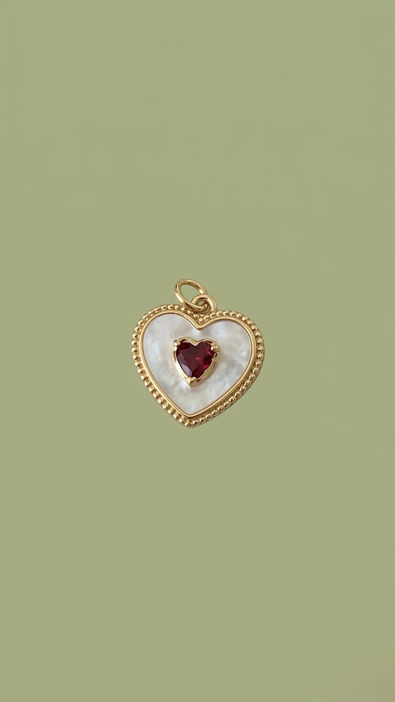 Corazón con diamante Charm